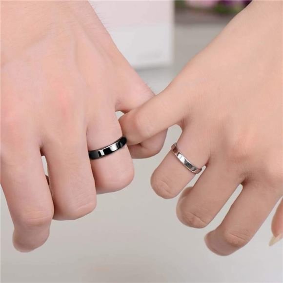 Matching Necklaces for Couples-His Crazy Her Weirdo Engraved Ring Pendant - Picture 2 of 8